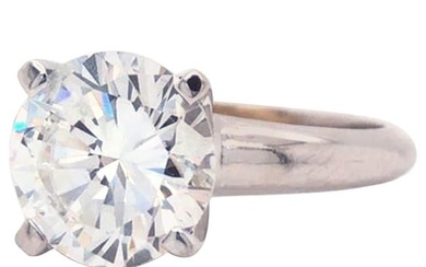 2.24 Carat 18K White Gold Brillant Round Cut Diamond Solitaire Ring Si2 5.3 Gram