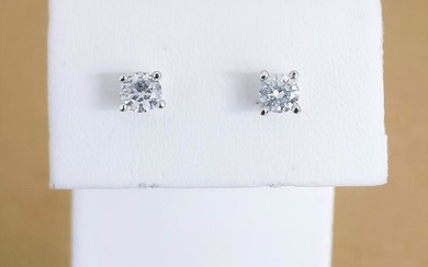 18 kt. White gold - Earrings - 0.63 ct Diamond