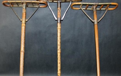 3 antique bamboo folding sporting sticks