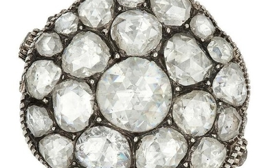 ANTIQUE GEORGIAN DIAMOND CLUSTER RING the circular face