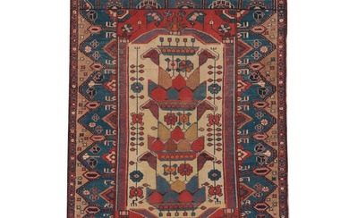 3'4 x 4'10 Hand-Knotted Persian Hamadan Accent Rug
