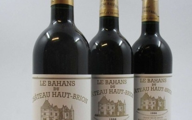 12 bouteilles CHÂTEAU BAHANS HAUT BRION 1996 Pessac Léognan (étiquettes fanées)