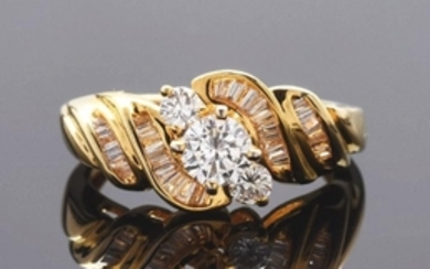 14K Yellow Gold Diamond Unity Ring.
