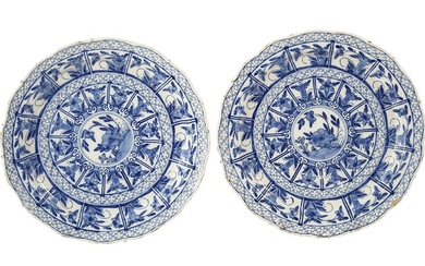 38-: Delft : a pair of earthenware dishes...