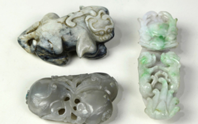 Chinese Jade/Hardstone Carvings, Mythical Beasts