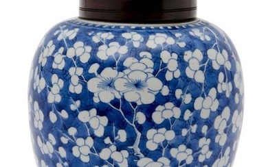 A Chinese porcelain ginger jar, Kangxi period,...