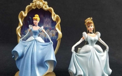 Lot of 2 Cinderella Ornament Figurines powder blue