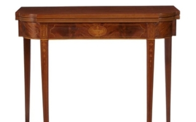 Federal style inlaid mahogany card table 19th century L:...