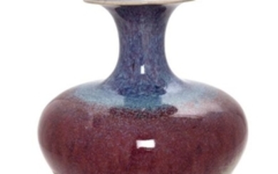* A Flambe Glazed Stoneware Vase