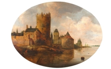 FRANS DE HULST (HAARLEM C.1606-1661) River landscape with...
