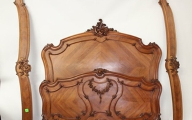 French Louis XV style carved walnut bed