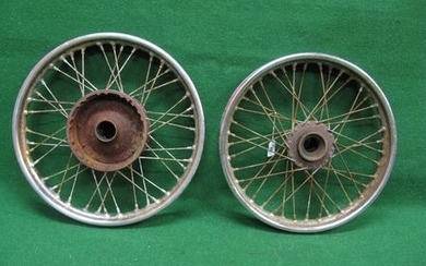 Front and rear Triumph motorcycle spoked wheels - 18''