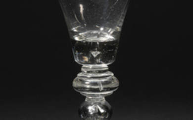 A Heavy baluster wine glass, circa 1720