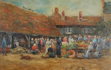 Impressionist Market Scene by St. Clair