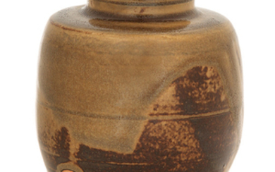 Jean CARRIÈS (1855-1894) A stoneware tea pot. Enamelled...