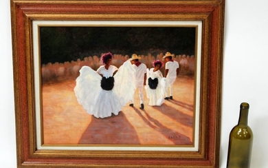 Karen Wilson oil on canvas depicting dancers