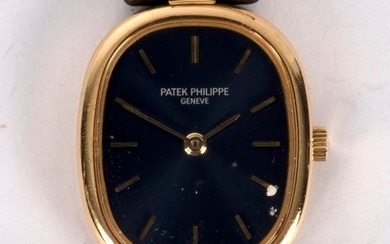 A lady's Patek Philippe watch, the blue oblong dial