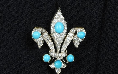 A late 19th century silver and gold, turquoise and