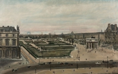 Lucien ADRION 1889 - 1953 Vue du jardin des Tuileries