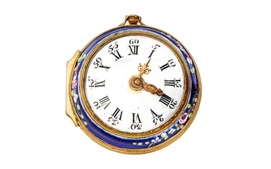 A mid to late 18th century English enamel ‘toy watch’ bonbonniere, Staffordshire circa 1760