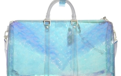 A MONOGRAM PVC PRISM BANDOULIERE KEEPALL 50 WITH LUCITE HARDWARE BY VIRGIL ABLOH, LOUIS VUITTON, 2019
