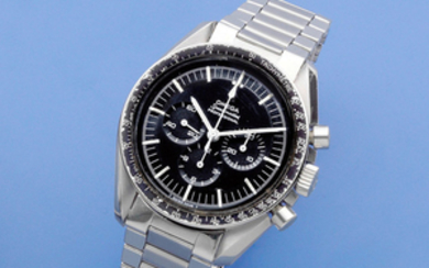 Omega. A stainless steel manual wind chronograph bracelet watch