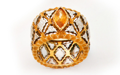 An orange sapphire-set ring, by Mario Buccellati The...