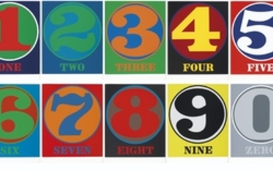 ROBERT INDIANA (1928-2018), Robert Creely, Numbers, Edition Domberger and Galeria Schmela, Stuttgart and Dusseldorf, Germany, 1968