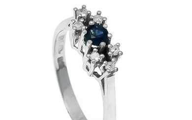 Sapphire diamond ring WG 585/000 with a round fac.