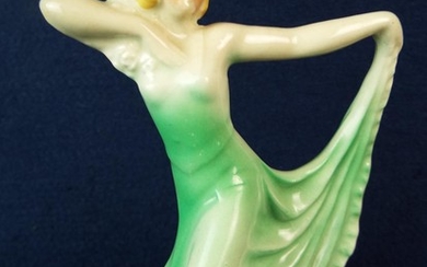 Small Deco style slipware figurine. 5 inches tall.