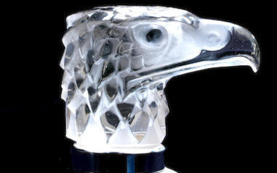 A 'Tete d'Aigle' glass mascot by Rene Lalique, French, introduced 14th March 1928