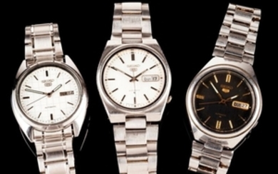 Lot of three Seiko 5 watches