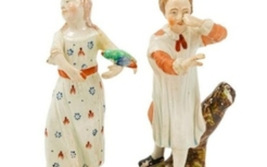 Two Staffordshire Pottery Figures Height 8 inc