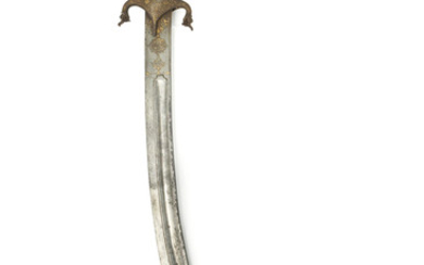 An Afsharid gold-damascened steel sword (shamshir)