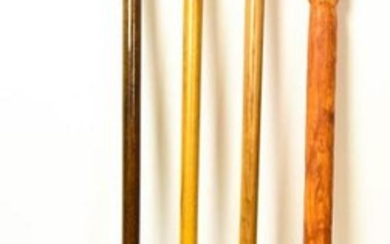 4 Vintage Figural Animal Head Canes Walking Sticks