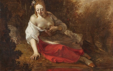 Flemish School 17th century - Lady Sitting by a Stream