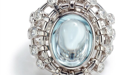 Christian Dior, An Aquamarine and Diamond 'Sultane' Ring