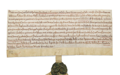 KENT – 13th century. Document on vellum, grant by Hamo de Crevecoeur of land at North Blean, recorded ‘at my hallmoot of Blean’, n.d. [c.1220].