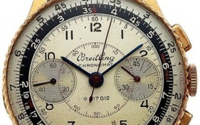 54038: Breitling 18k Rose Gold Chronomat Chronograph Wr