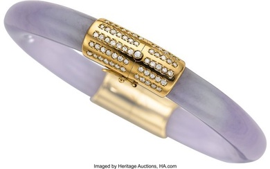 55338: Lavender Jadeite Jade, Gold Bracelet Stones: Ca