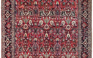 6 x 11 Red Fine Persian Tabriz Rug