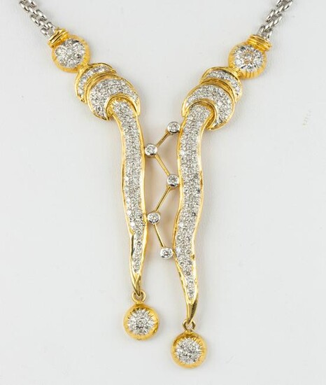 Diamond, 14k yellow gold necklace