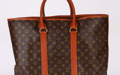 Vintage Louis Vuitton monogram tote, having two outer side pockets, interior zipper pocket, marked Louis Vuitton / Paris / Made In F...