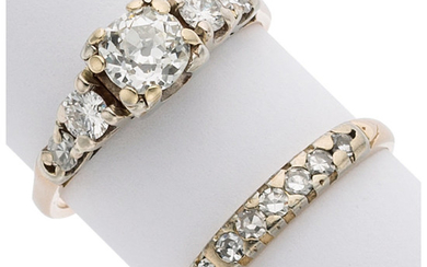 Diamond, Gold Ring Set The ring set features a...
