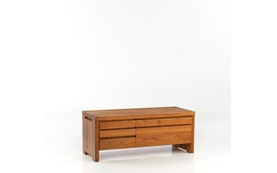 Pierre Chapo (1927-1987) Model R14 Low chest of drawers