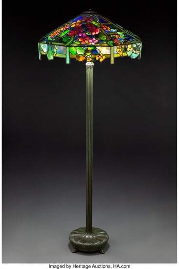 79038: Tiffany Studios Leaded Glass and Patinated Bronz
