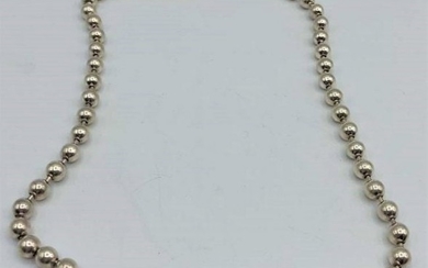 .925 Sterling Silver Beads Necklace