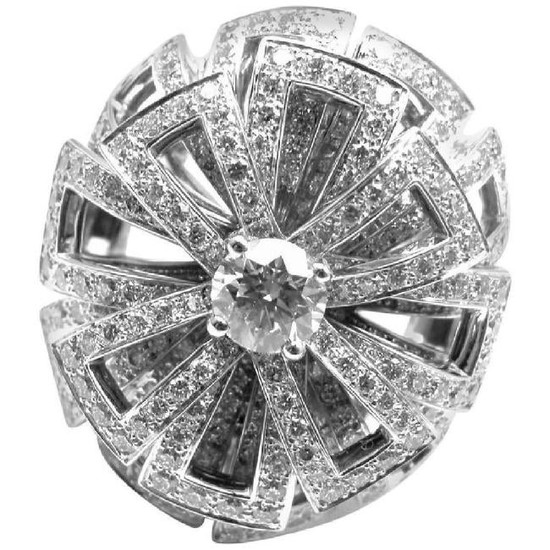 Chanel Diamond Large White Gold Flower Ring