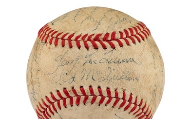 A 1943 St. Louis Browns Team Signed Autograph Baseball