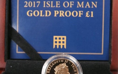 A 2017 ISLE OF MAN GOLD PROOF ONE POUND COIN, boxed